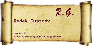 Radek Gusztáv névjegykártya